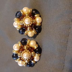 Earrings Multicolored Round pierce ears. 1"(L4 B2)